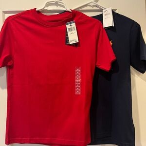NWT. 2 boys polo tshirts. size medium